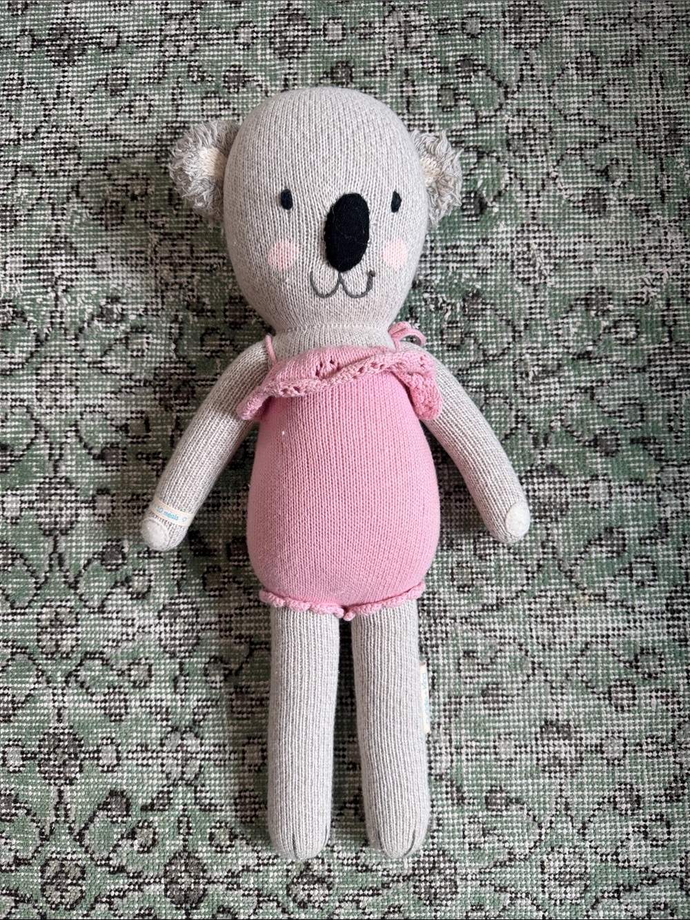 Plush Grey Koala Toy with Pink Outfit - Soft Cuddle Friend